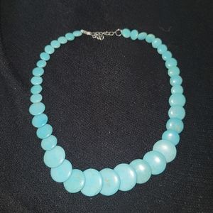 Turquoise Blue circular pattern necklace